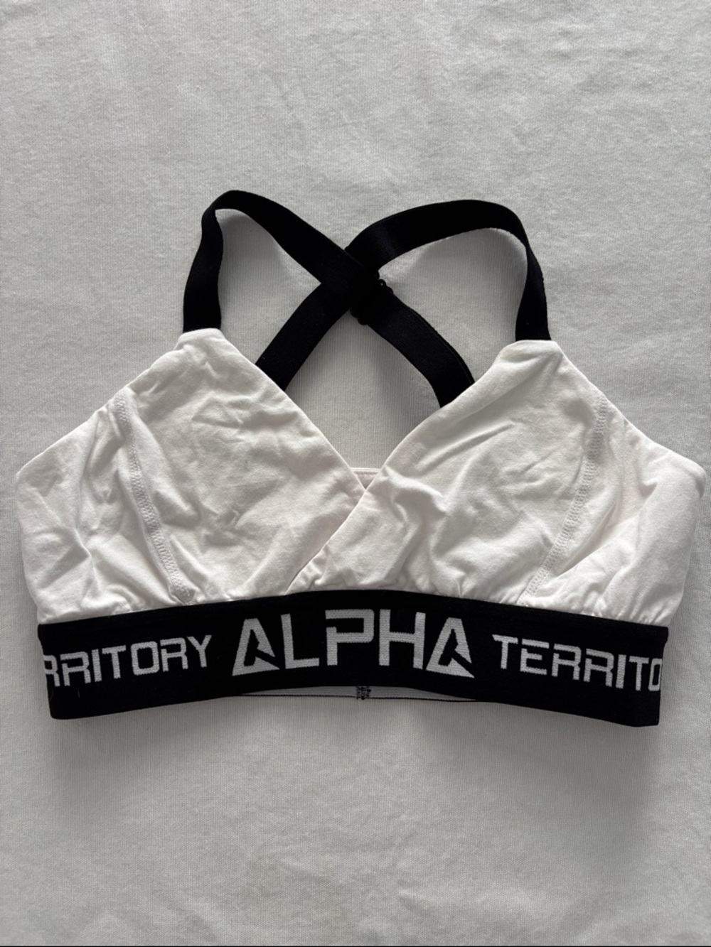 Alpha Territory White & Black Sports Bralette